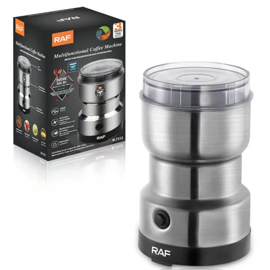 MULTI PURPOSE ELECTRIC COFFEE GRINDER AUTOMATIC COFFEE SPICE BEAN GRINDER STAINLESS STEEL RAF - 150Watts